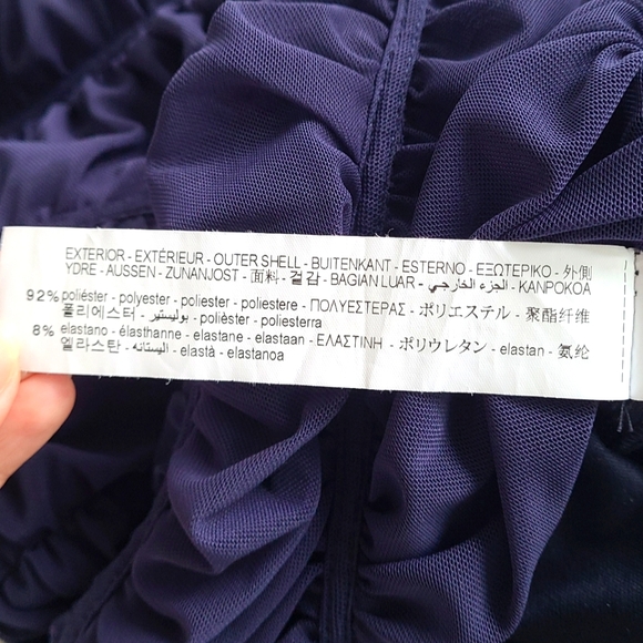 ✨️Any 3 for $15✨️ Zara Medium Navy Blue Ruched Bodysuit - Picture 11 of 12